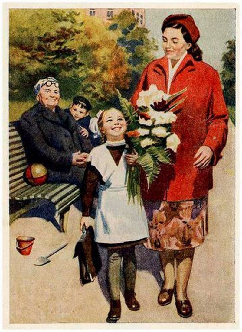 Старинные открытки о школе